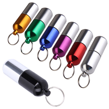 Aluminum Pill Case with Key Ring